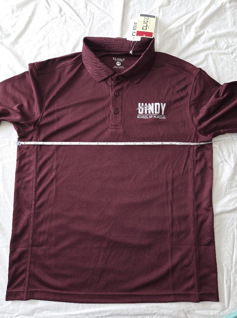 CLIQUE Women's Maroon Polo with UND Nursing Logo